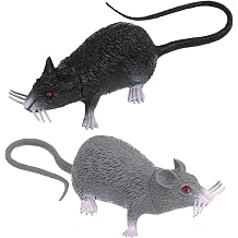 POPETPOP Fake Rat Toys, 2 Pack 8. 66 Inch Rats Prank with Long Tails