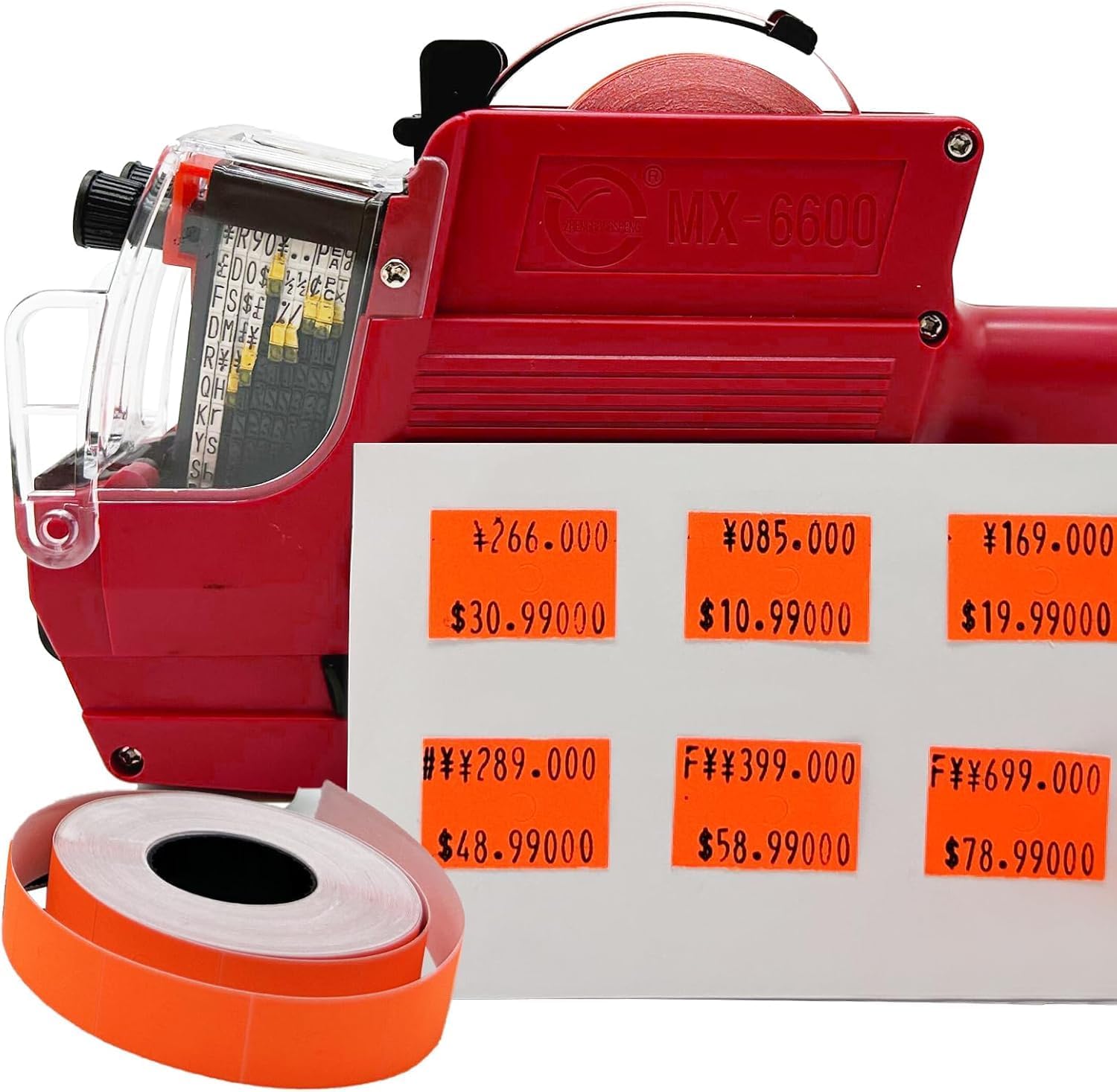 16,000 Pcs 2 Line Refill Price Marking Labels Stickers for MX6600,MX6602,YH689 & Most Other 2 Line Price Gun, 40 Rolls with 3 Discount Stickers, Shop, Ideal for Grocery Store（Orange）