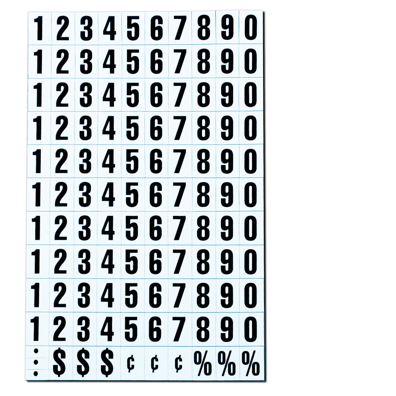 Magna Visual 3/4" Screen Printed Magnetic Black on White Numbers