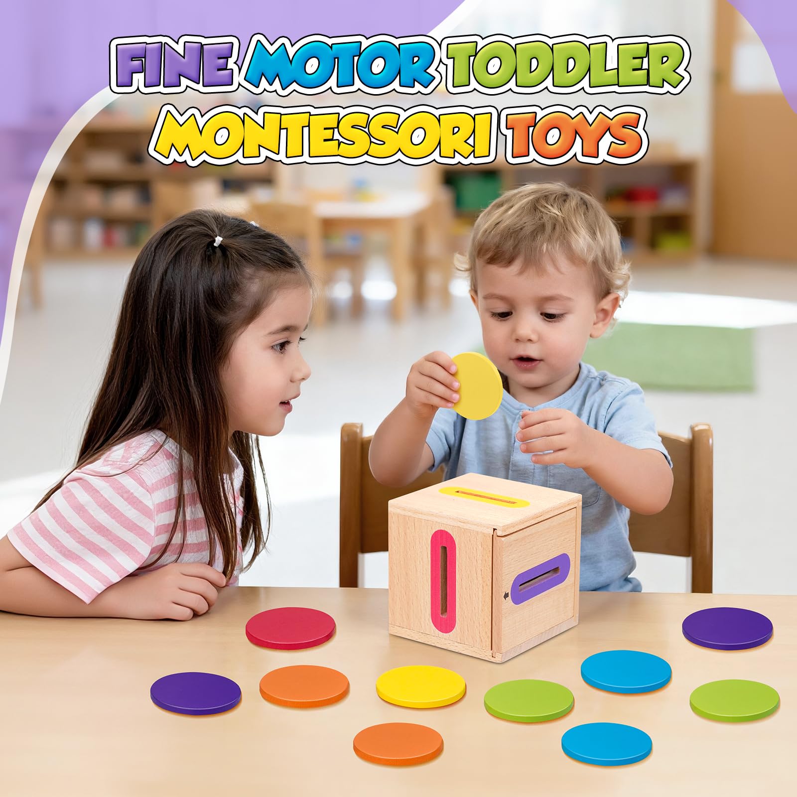 Giochi Montessori 1 2 3 Anno, Giocattoli Bambino 1-3 Anno Giochi da Viaggio Bambini 2 1 3 Anni Regalo Bambino 1-3 Anno Educativi Giocattoli in Legno per attività e Sviluppo