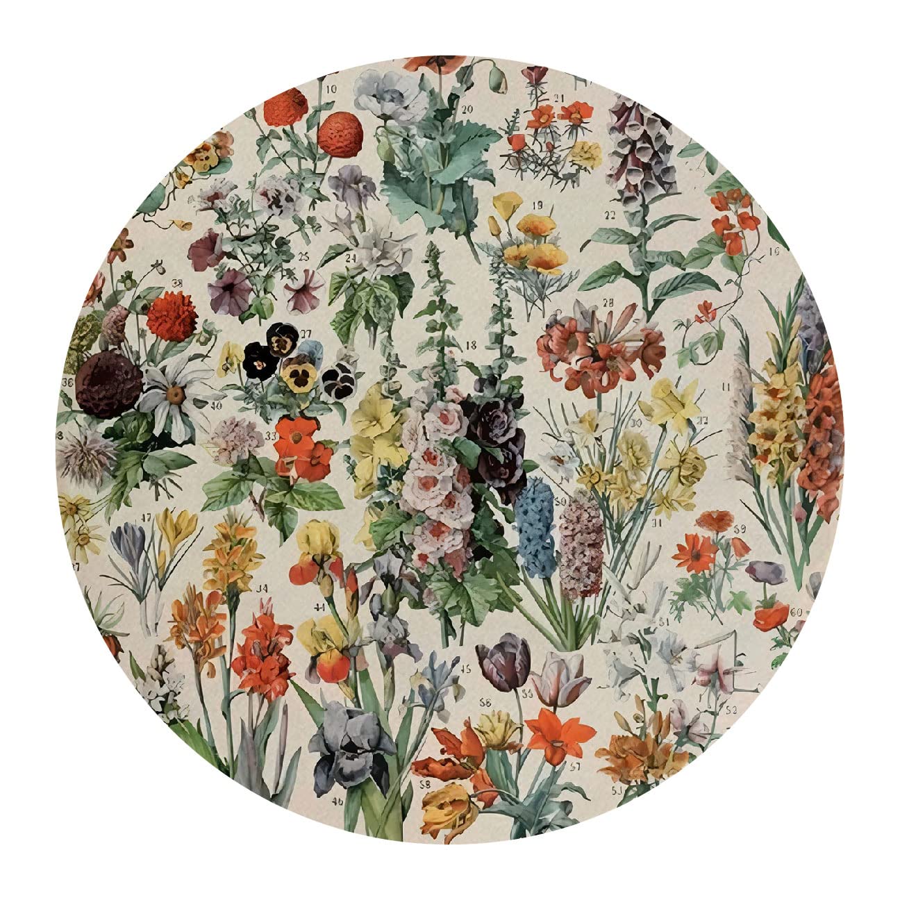 QUICQOD Vintage Spring Flowers Mouse Pad,Retro Floral Gifts Mousepad,Non-Slip Rubber Base Mousepads for Home Office Dorm Desk Decor,Flower Lover Gifts 8.7 x 8.7 Inches