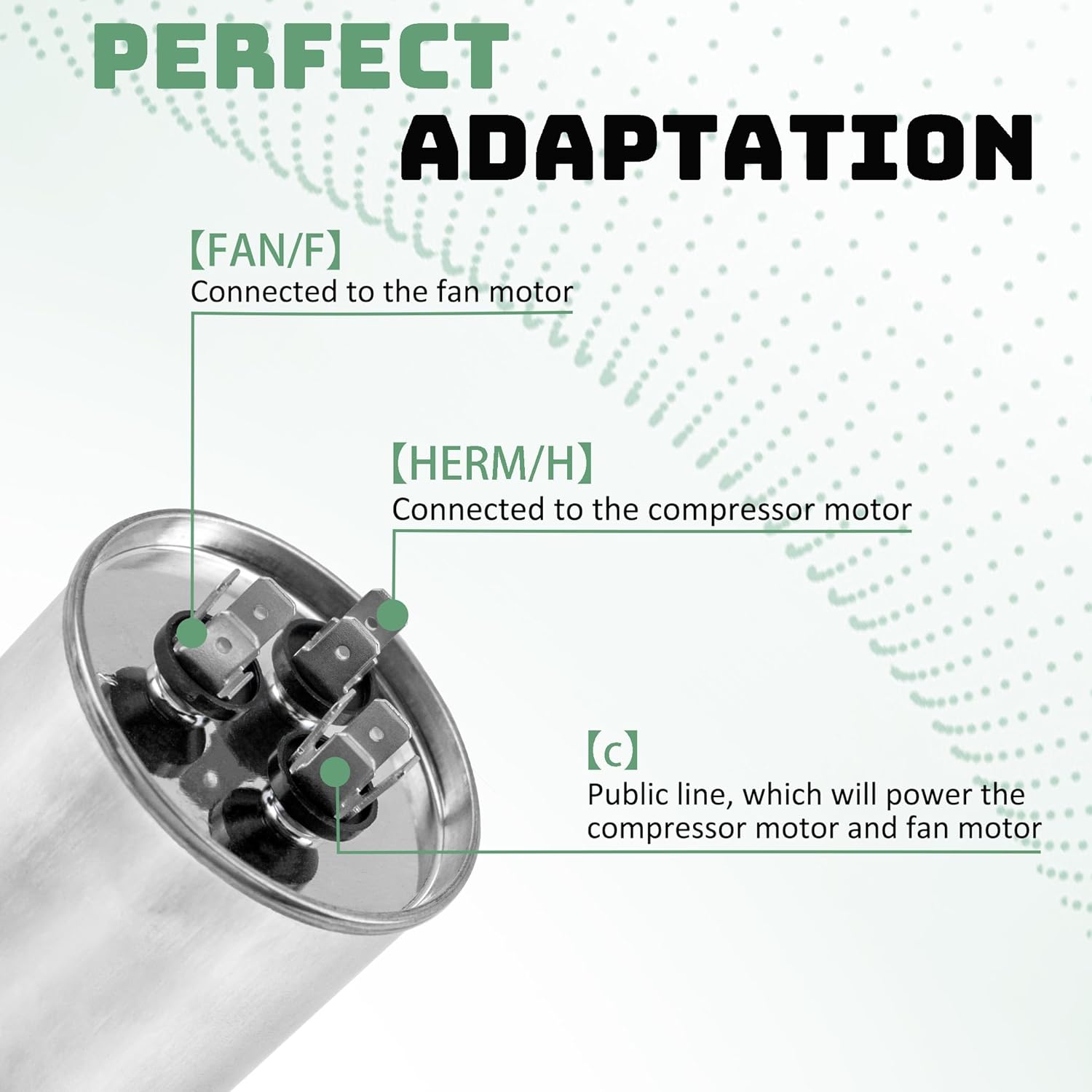 Upgrade 3313107.018 RV Air Conditioner Motor Capacitor 50/5 MFD Compatible with Dometic 50/5 MFD 50+5 uF ±6% 370/440V AC Capacitor Service Kit, Compatible with Heat Pump Air Conditioner or AC Motor