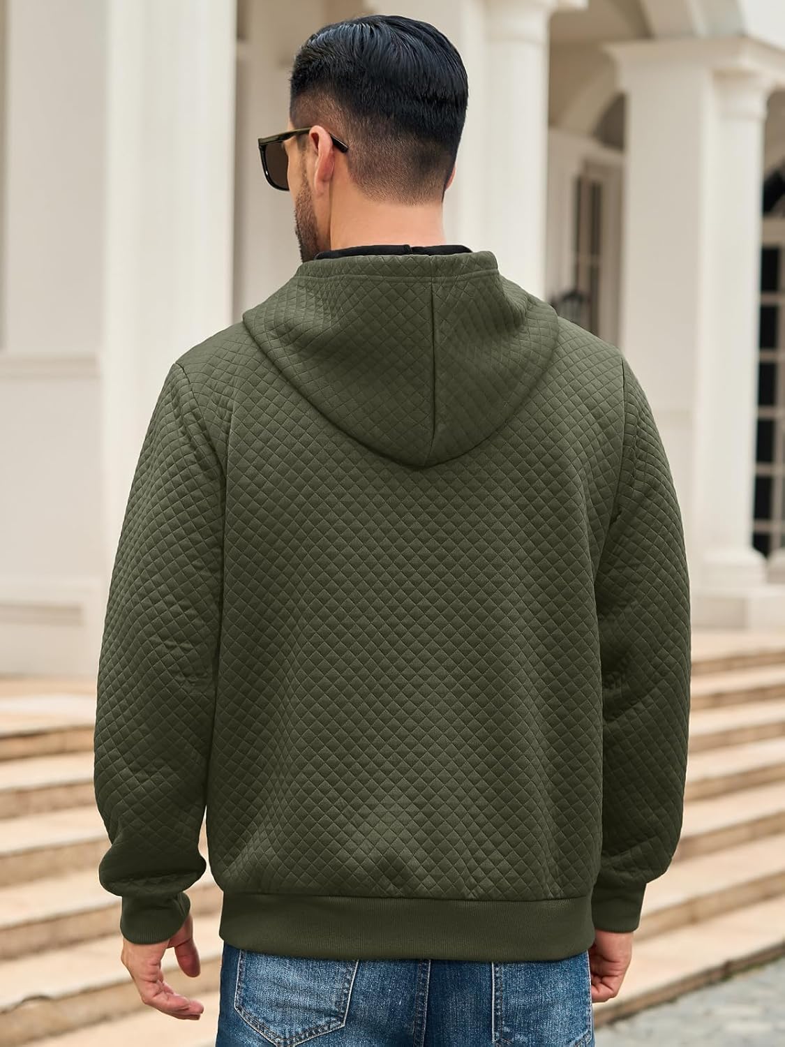 Auxo Mens Zip Up Hoodie Full-Zip Hooded Sweatshirts Heavyweight Sherpa Hoodies Fleece Jackets Winter Warm Coats - Image 6