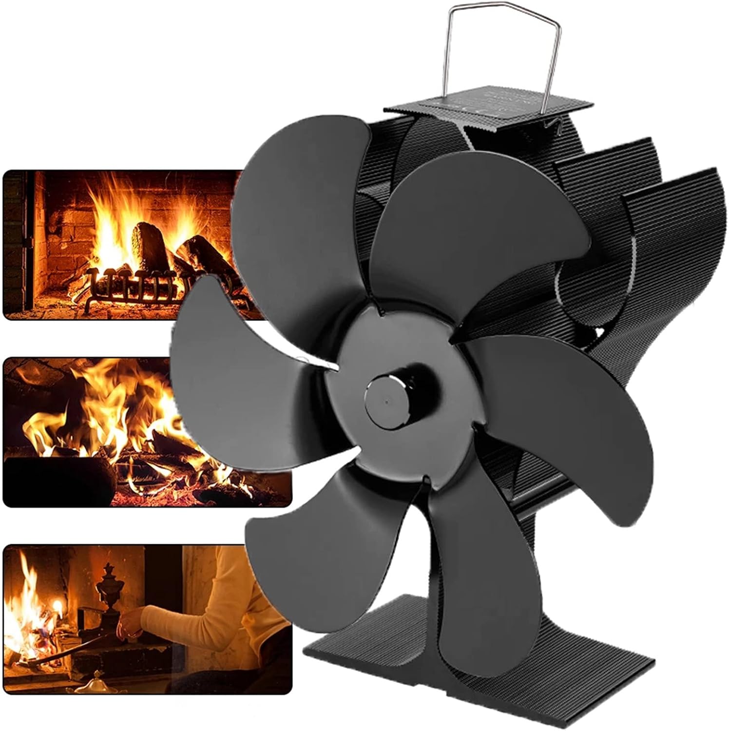 PBENO Upgrade 6 Blades Stove Fan,Log Burner Fan Heat