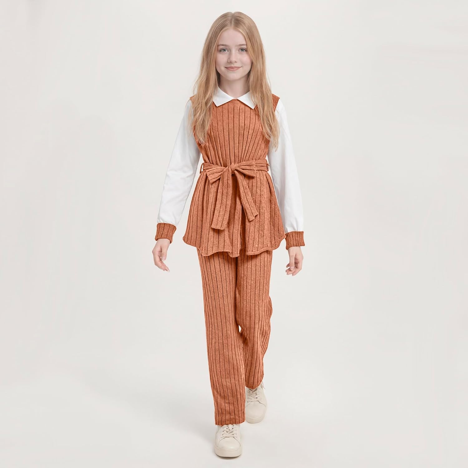 Girls' Casual 2/3 piece Pants Set, Comfortable and Breathable Spring and Autumn Clothing Set - Image 3