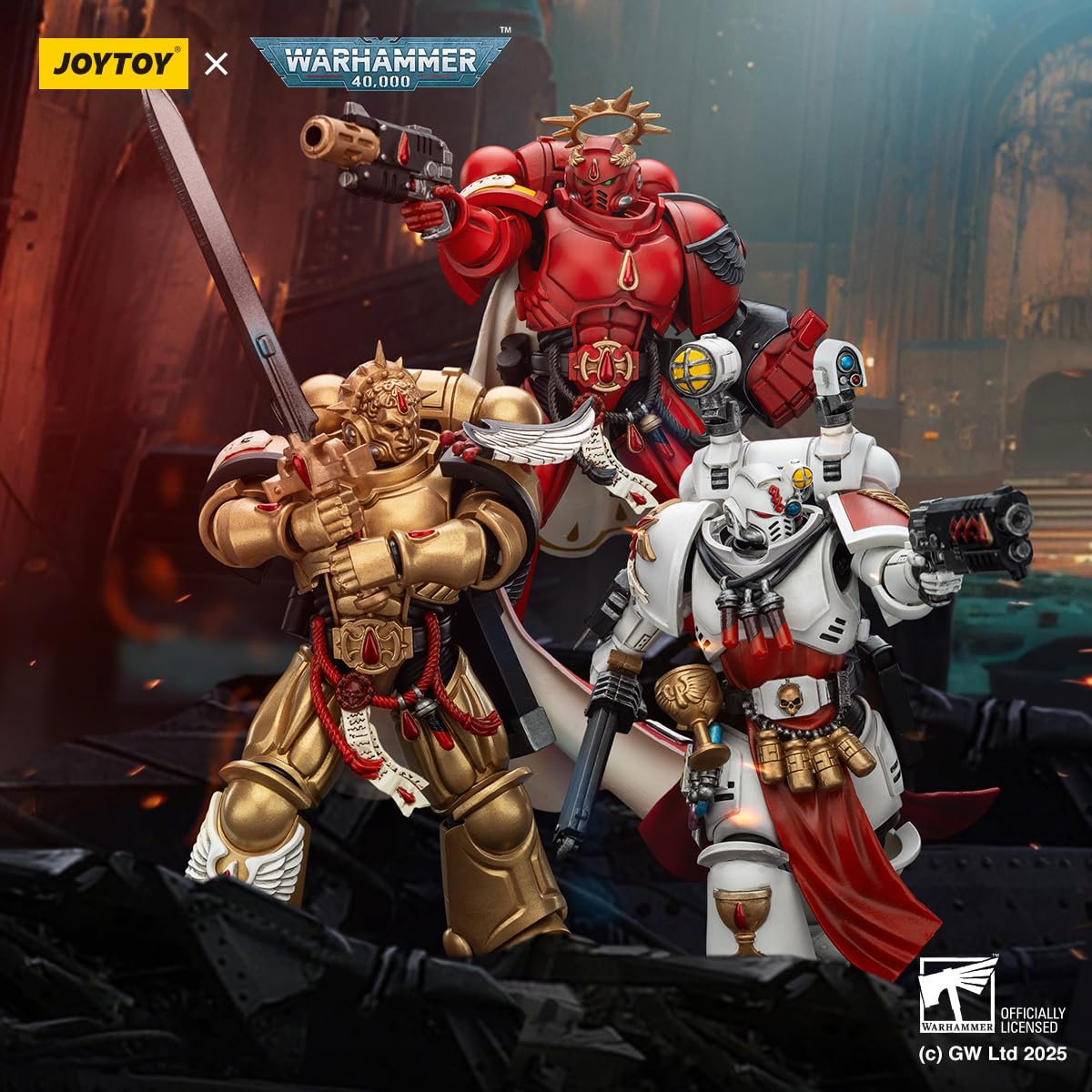 JOYTOY Warhammer 40 k figurka 1/18, krwawe anioły, zestaw 3 figurek, prezenty kolekcjonerskie, zabawki dla dzieci w wieku 15+ i dorosłych, przedsprzedaż