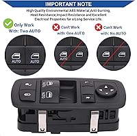 Vista 4 de Obaee Interruptor maestro de ventana, botón de control de energía delantero izquierdo del lado del conductor compatible con Dodge Challenger 2015