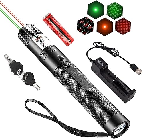 Verde táctico de largo alcance con puntero láser de haz rojo, puntero de luz de enfoque ajustable para astronomía nocturna al aire libre camping y