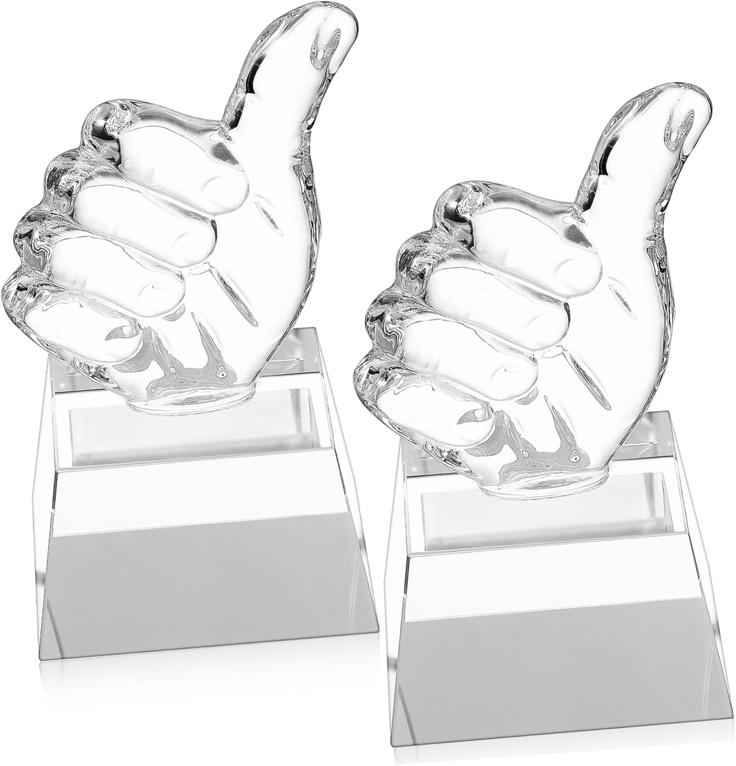 2pcs Crystal Trophy Award Trophy for Gesture Mantle Decor Decorative Model