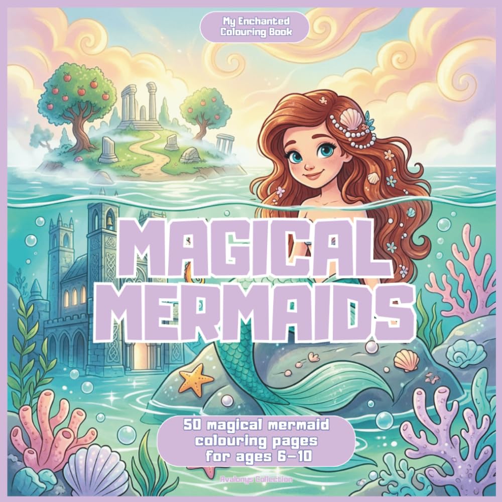 Magical Mermaids: 50 Fantasy Colouring Pages for Kids Ages 6–10
