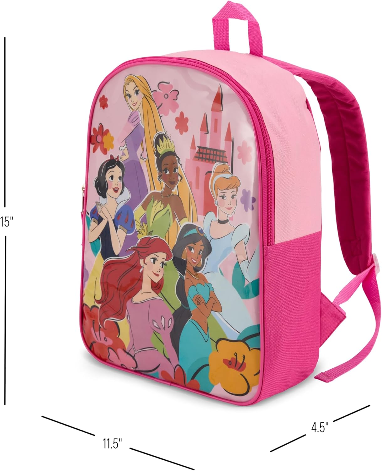 Disney Princess Backpack for Kids - Cute & Durable Kids Backpack for Girls with Padded Straps & Zip Compartment - Ideal Toddler Bookbag for School & Travel - 15” - Image 6