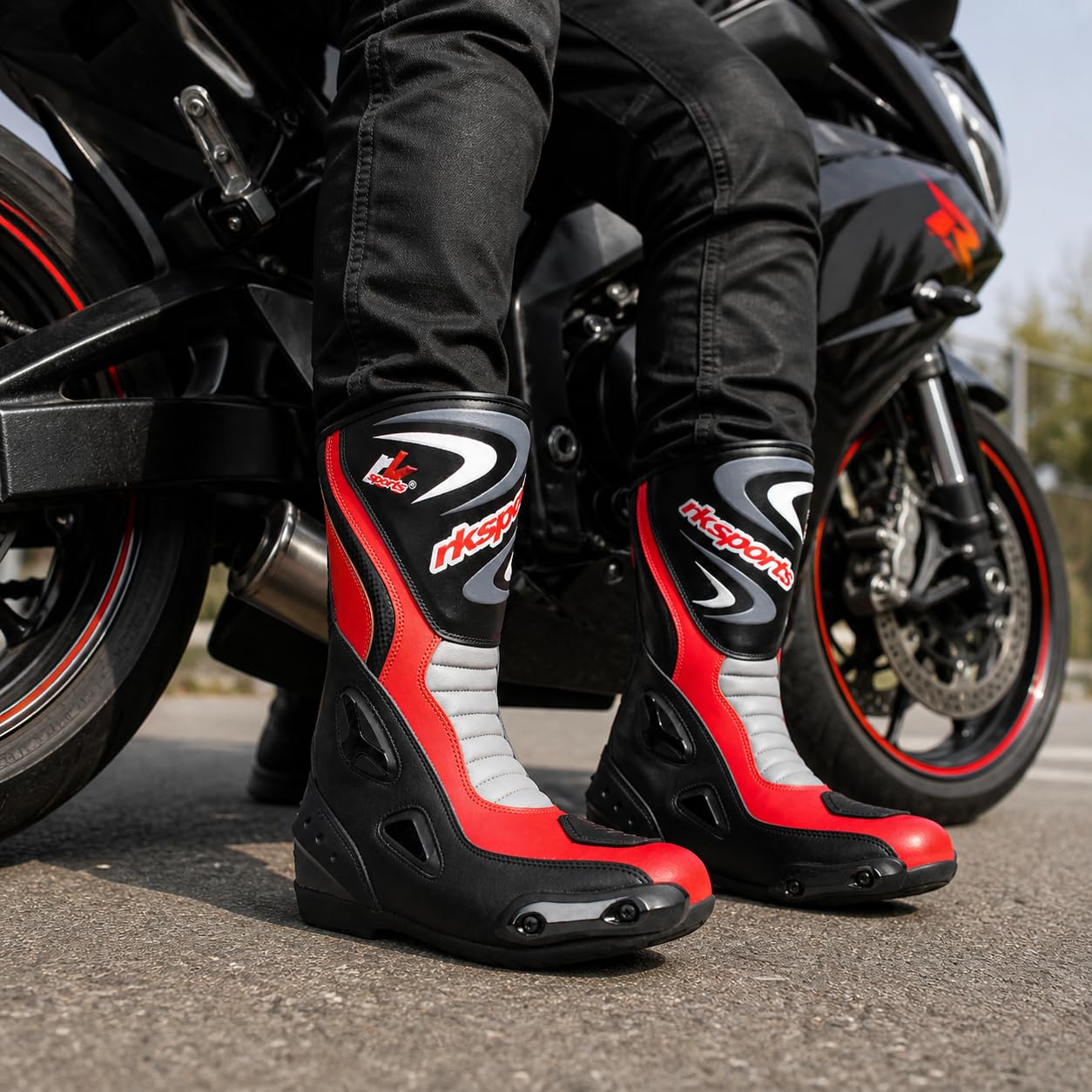 RKone Racer wodoodporne buty motocyklowe czarne