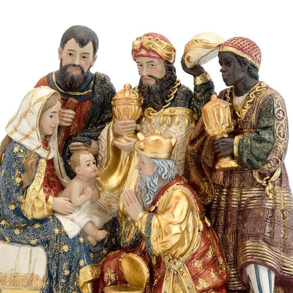 Misterio Nacimiento Belén Figura 15 cm. monopieza Navidad Resina Niño Jesús Virgen María San José
