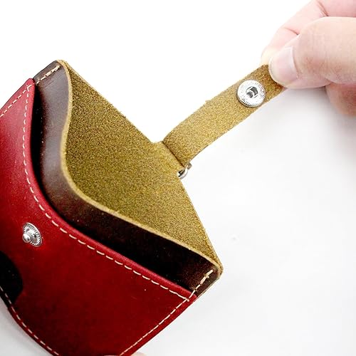 Vista 45 de Boshiho. Funda vertical, de piel, para tarjeta de identificación con cordón resistente., Bolso