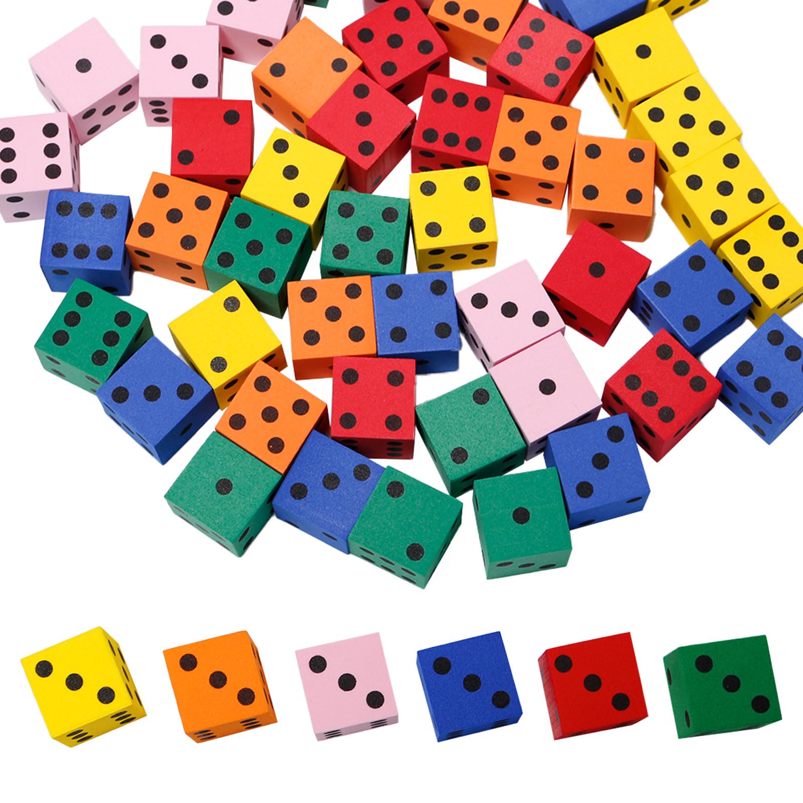 48 Pezzi Dadi in Gommapiuma 2 cm Dadi Di Schiuma Dado Gioco Cubo Di Schiuma Didattici Dado per Asilo Nido, Scuola Materna, Classe, Giochi Di Matematica, Multicolore