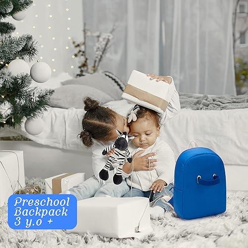 Miniatura 4 de Tzowla Mochila pequeña para niños de 3 a 5 años, juguetes de regalo para niñas de 3, 4, 5, 6 años, Azul, Zebra_azul