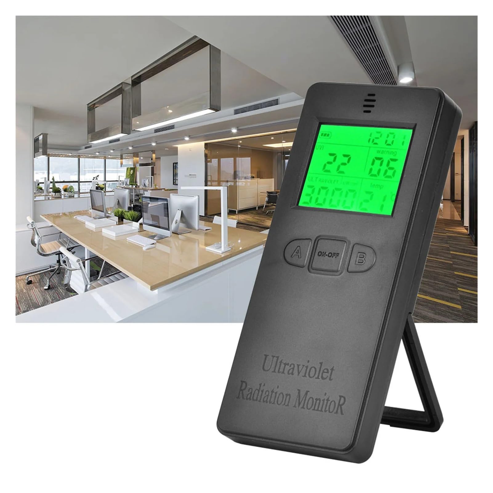 Medidor de UVB Detector de radiación ultravioleta digital portátil LCD Medidor UVI Probador con pantalla temperatura UV