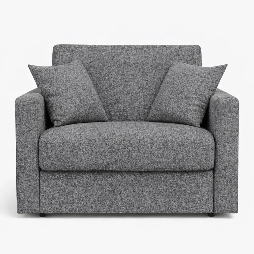 Generico Poltrona Letto Salvaspazio con Materasso 18 cm – Vari Colori e Tessuti (Grigio)