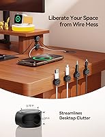 Vista 6 de 8-Pack Silicone Cord Organizer Magnetic Cable Clips, Adhesive Cable Management Under Desk Wire Hider, FLYLEAD Desktop Cable Organizer for Phone