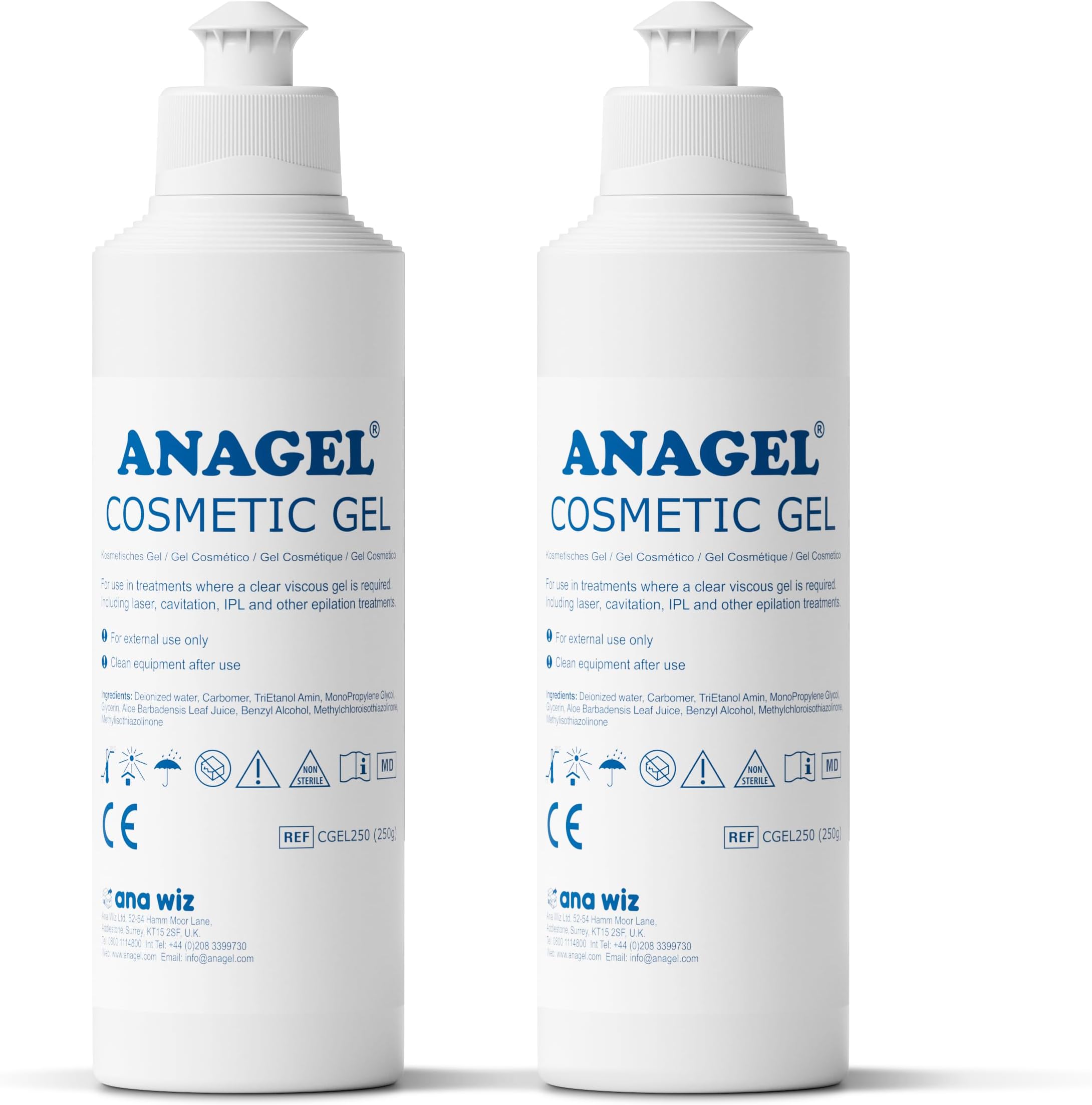 Anagel Cosmetic IPL Laser Gel, 250ml x 2