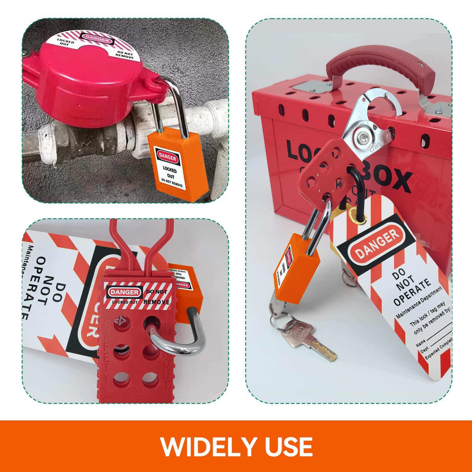 Juego de 10 cerraduras de bloqueo de loto naranja, 2 llaves por cerradura, candados de bloqueo compatibles con OSHA, candados de seguridad para kits de etiquetado de bloqueo eléctrico,