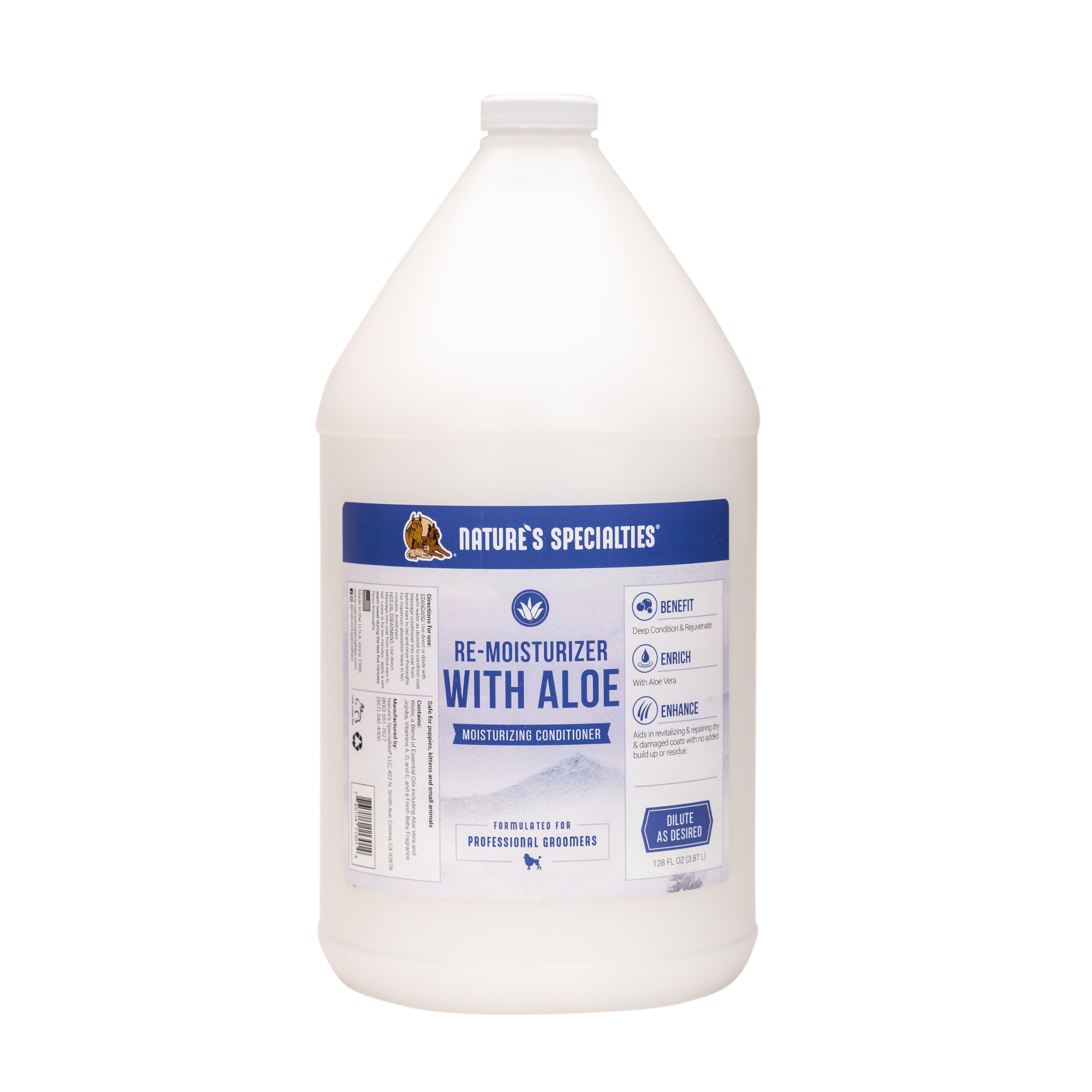 Nature's Specialties Aloe Re-Moisturizer Dog Conditioner - Nourishing Conditioner for Dogs - Moisturises & Conditions - Itchy & Irritated Skin - Ideal for Sensitive Skin - Restores Coat, 3.8 Litre