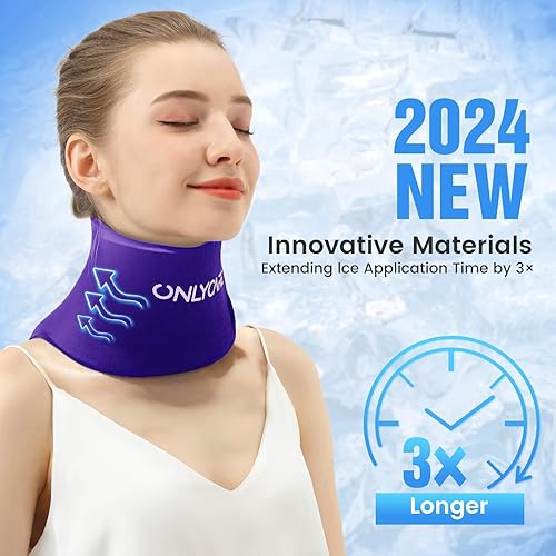 Miniatura 4 de ONLYCARE Paquete de hielo para el cuello, bolsas de hielo mejoradas para hombros para lesiones reutilizables, compresas calientes y frías para