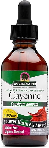 Nature's Answer Tintura de pimienta Cayena 2 onzas líquidas potenciador del metabolismo natural promueve la salud cardiovascular Ayuda con la