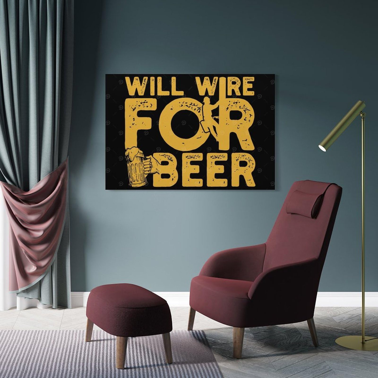 Junmoney Electrician Electrical Canvas Wall Picture, 20x30inch(50x75cm), for Entrance Spaces, Stair Walls Or Halls, A Stylish Accent for Home Entrances