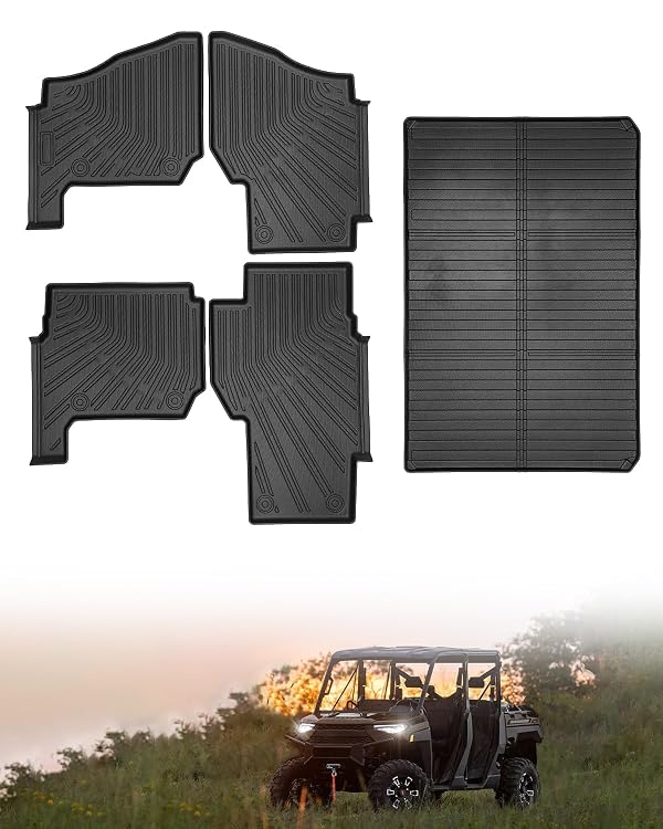 TPE Floor & Bed Mat Set for Polaris Ranger Crew XP 1000 (2019-2025) | 5 PCS All Weather Guard Custom Fit 6-Seat 2-Door UTV Rubber Liners | Non-Slip & Easy Clean Car Mat Cargo Liners Accessories by Icyhaws - Used condition - US$65.85