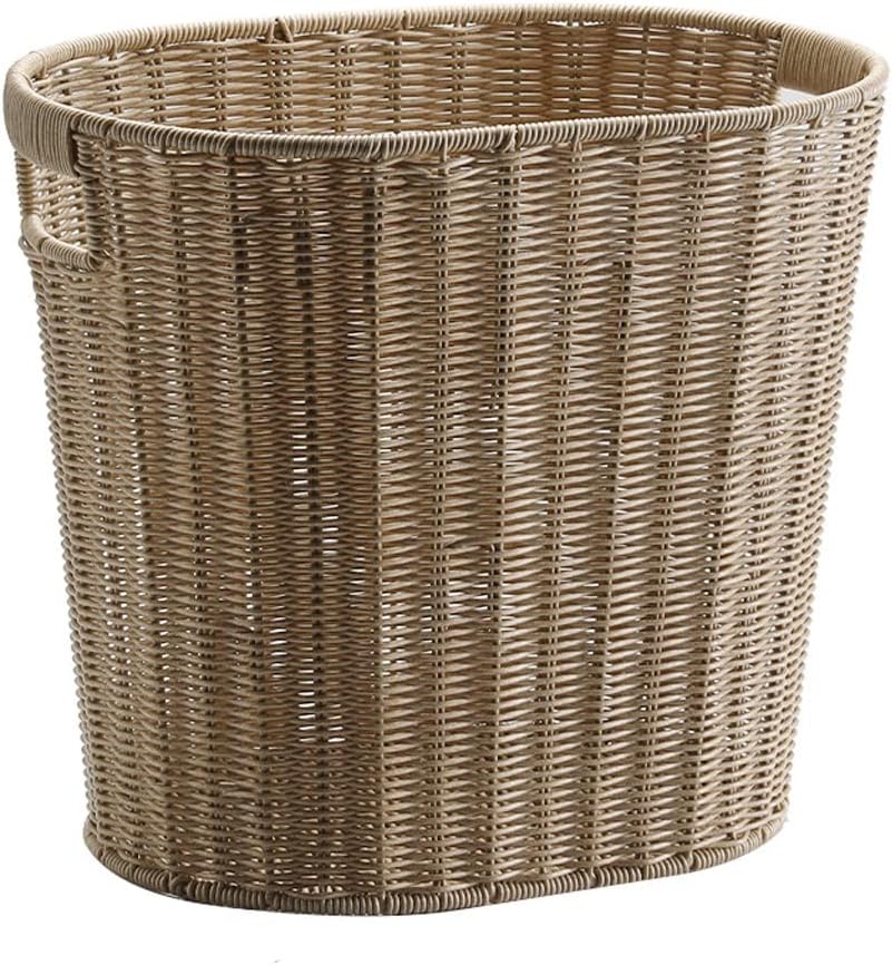 Dirty Clothes Basket Imitation Rattan Dirty Clothes Basket Hotel Bathroom Laundry Basket Dirty Clothes Storage Basket (Grey 38.5 * 26.5 * 34cm)