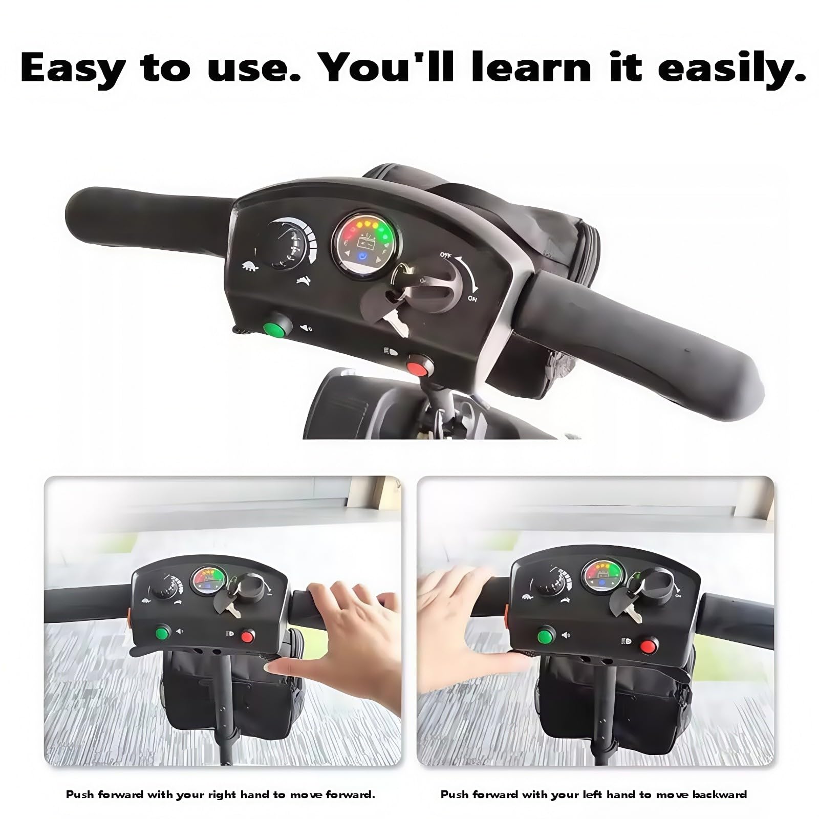 Scooters De Movilidad para Adultos,Scooter De Movilidad Plegable Y Ligero De 4 Ruedas, Equipado con Freno Electromagnético,para Personas Mayores, Adultos Y Personas con Discapacidad.