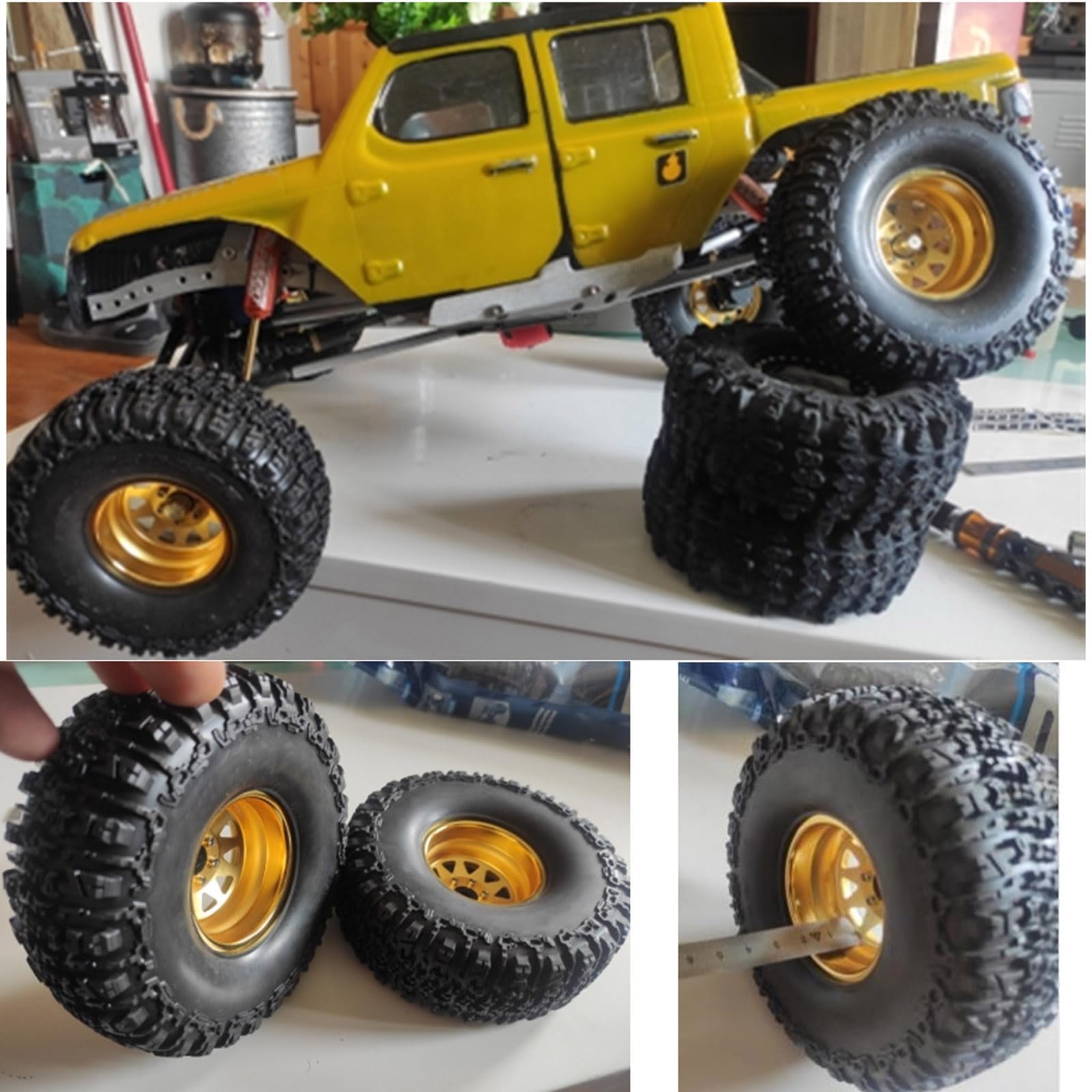 Cerchioni per Auto telecomandati da 1, 9 Pollici, 4, 5 Slot, Parte modificata in Metallo per Camion da Arrampicata per Auto a, Forniture Decorative, Controllo cingolato, Ruota in Metallo