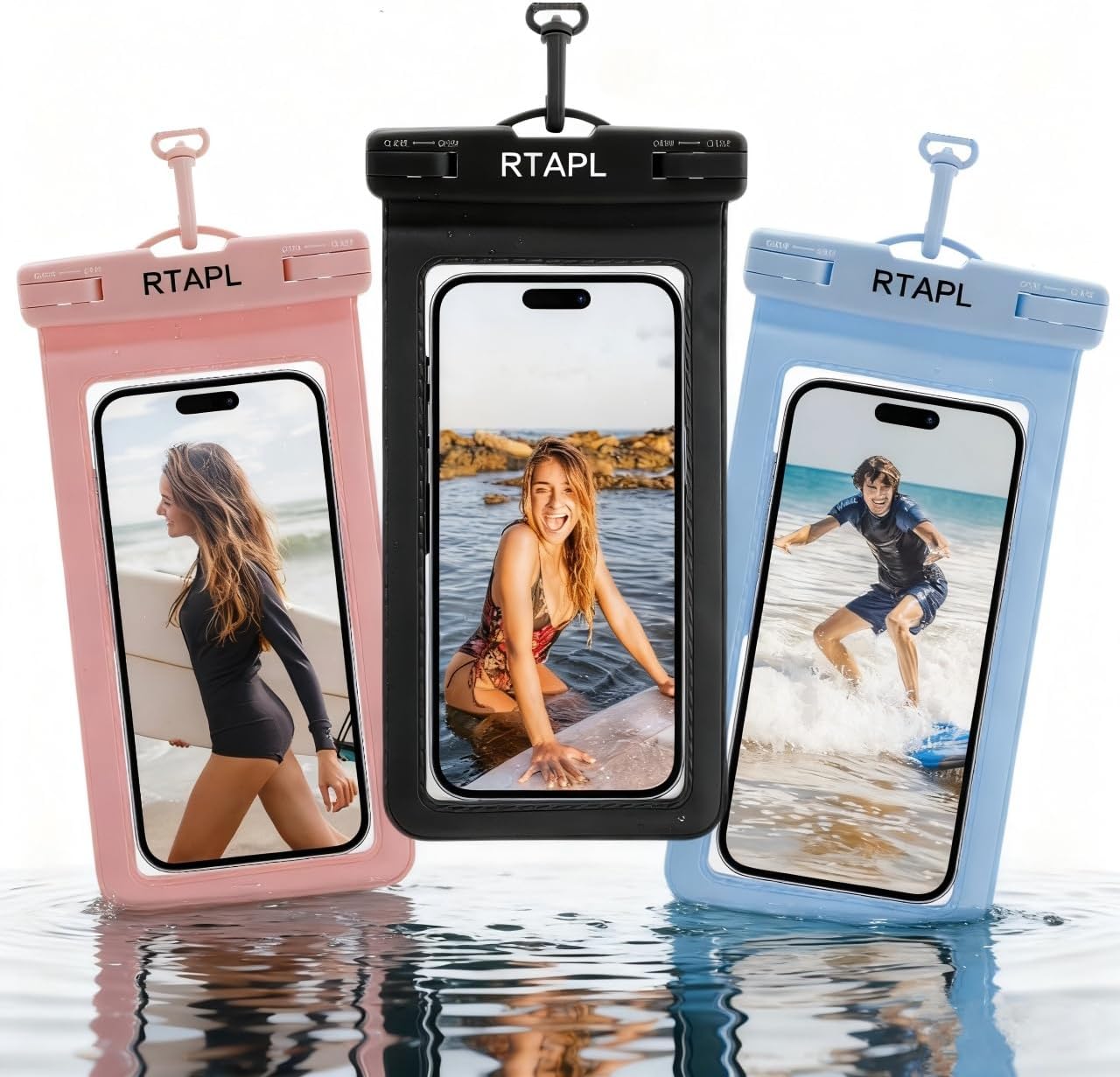 2-in-1 Floating Waterproof Phone Pouch & Detachable Armband, IPX8 Certified Dry Bag with Lanyard, Universal Protector for iPhone 17-11 Pro Max Plus Air & Galaxy S25/S24.Black
