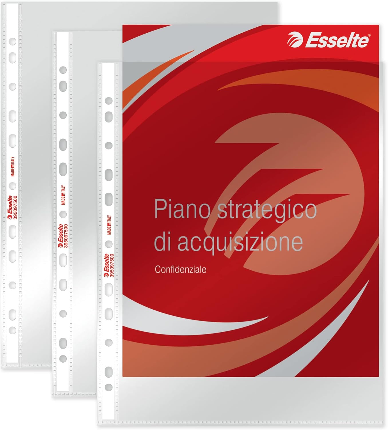 Esselte Perforated Envelopes, Copy Safe de Luxe, Transparent, Document Holder 22x30 PP lucido