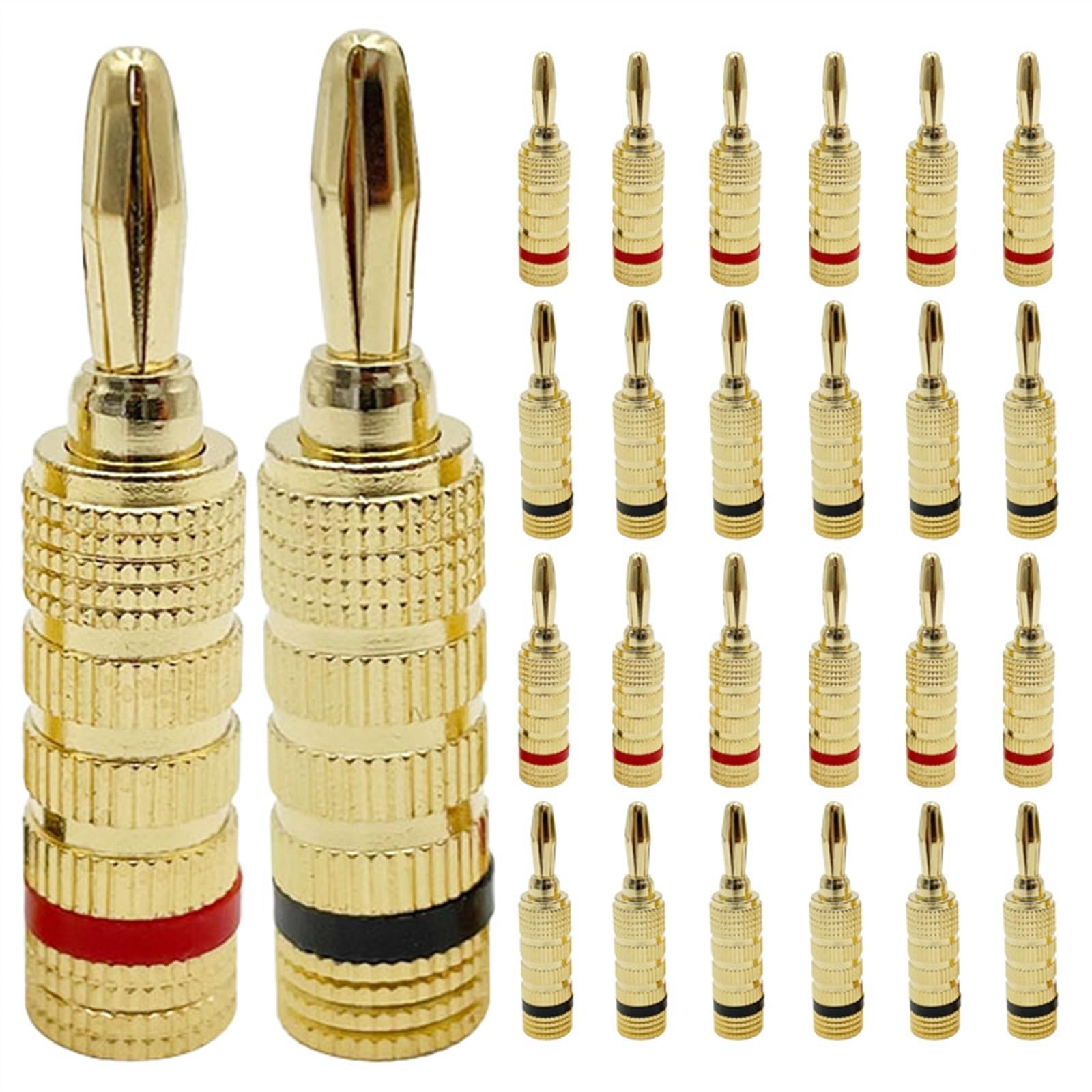 8 szt. 4 mm wtyczka bananowa pozłacany kabel muzyczny przewód audio głośnik złącze adapter platerowany kabel głośnikowy złącza wtykowe (kolor: 40 szt. (20 par))