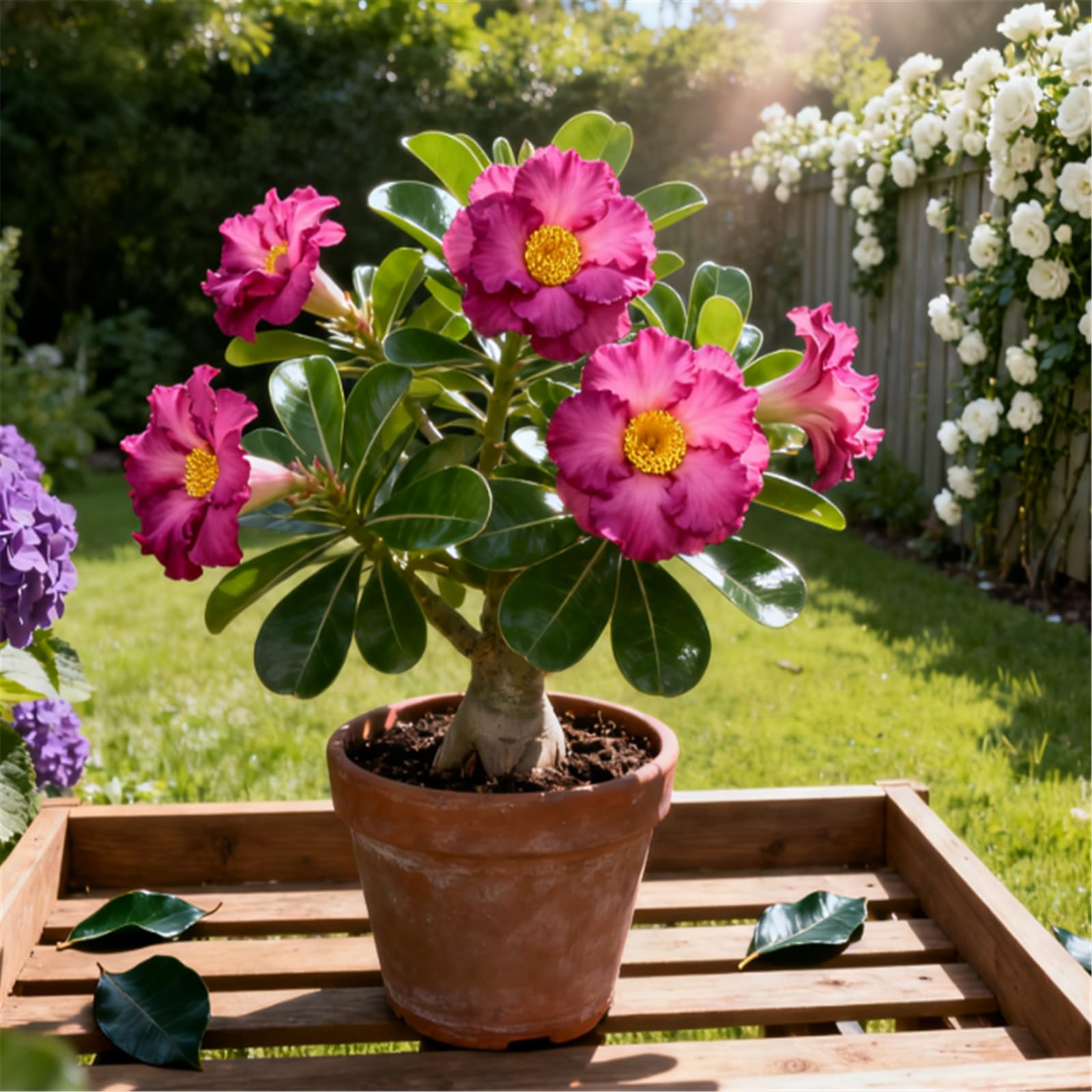 Rosa del deserto magnifica/Rosa del deserto/Tubero/Decorazione d'interni resistente al freddo/Illumina l'angolo della tua casa-5 PCS-D