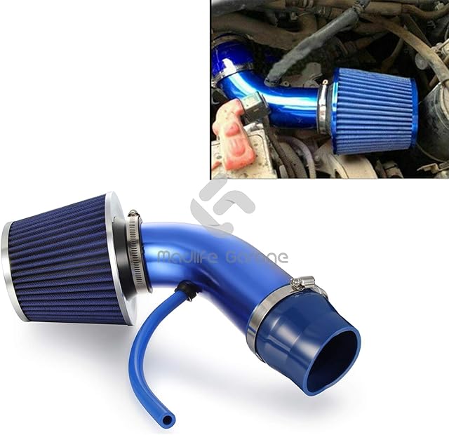 Madlife Garage Universal Car Cold Air Intake Filter Induction Kit Pipe Hose System Carbon(Blue)