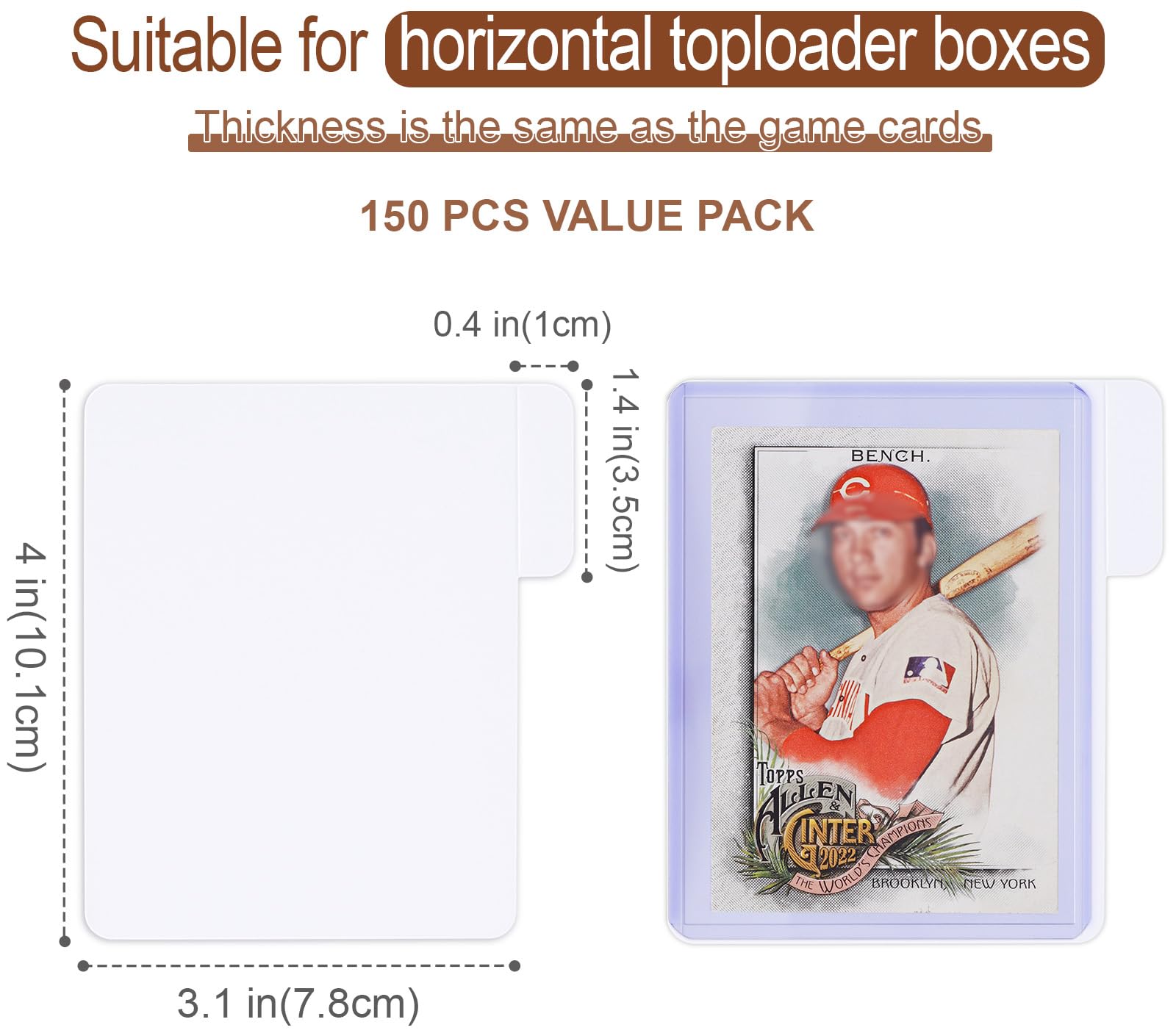 Trading Card Dividers for Toploaders Storage Boxes, 150PCS Paper Dividers for Baseball/MTG/TCG/Sports/Game Organizer, Horizontal