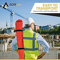 Vista 5 de AdirPro Trípode de poste de prisma – Trípode de poste de aluminio – Uso para poste de levantamiento, varilla Rover, poste GPS, personal de Rojo