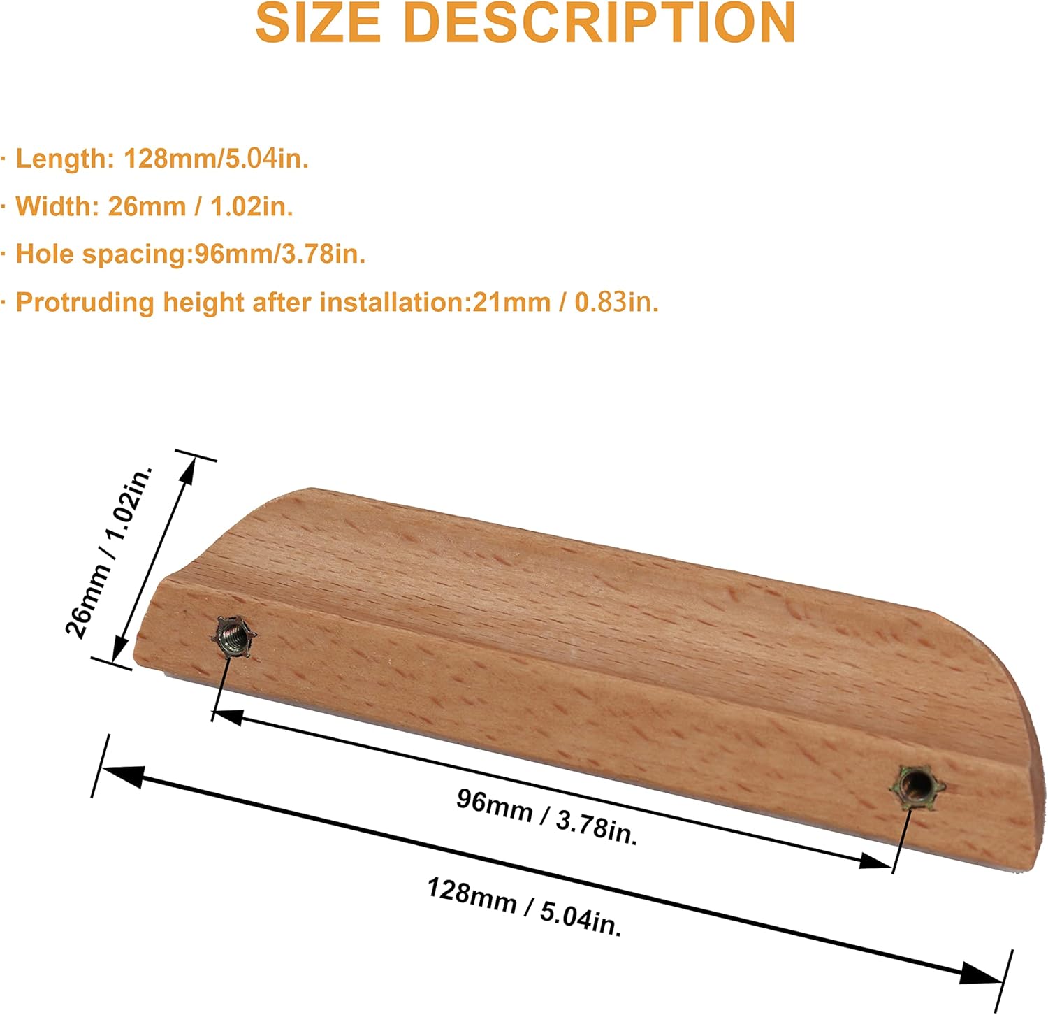 binifiMux 4 Pack 3.75" Cabinet Drawer Wood Pulls Knobs for Cupboard Door