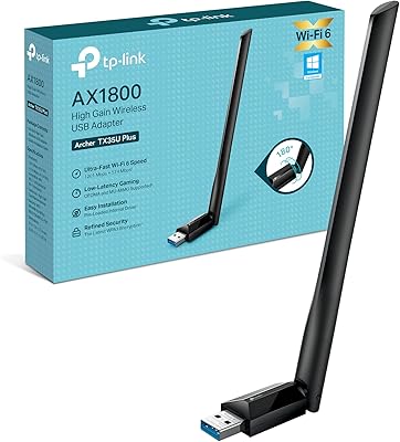 TP-Link Archer TX35U Plus WLAN Stick Für PC, Wi-Fi 6 AX1800 Dual Band Adapter, U