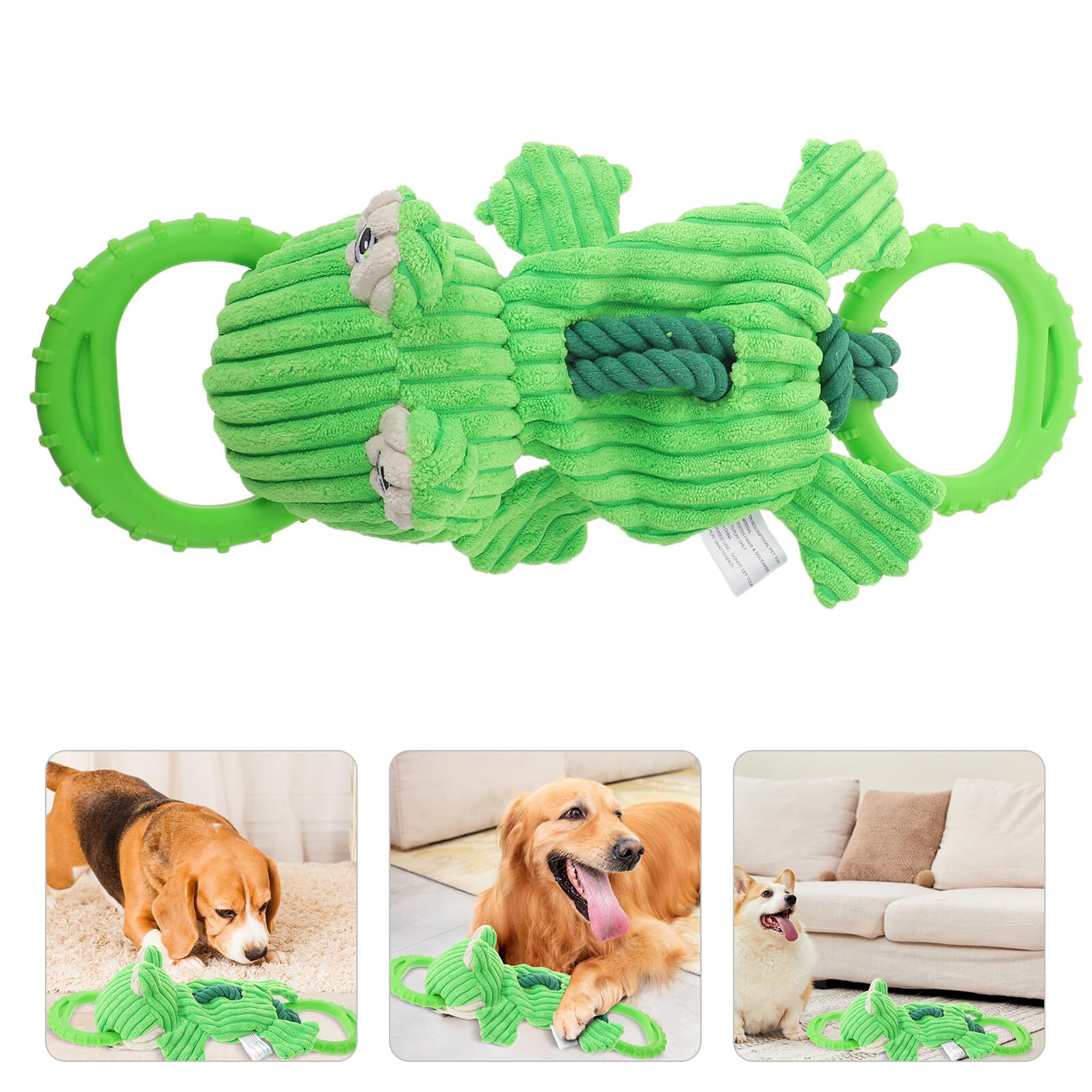 SHINEOFI Mâcher Tirer pour Chien Indestructible de Grenouille, Corde Résistante Anneau Multifonction, Interactif Solide pour Chiens Mordeurs Puissants et Chiots, Nettoyage Dentaire