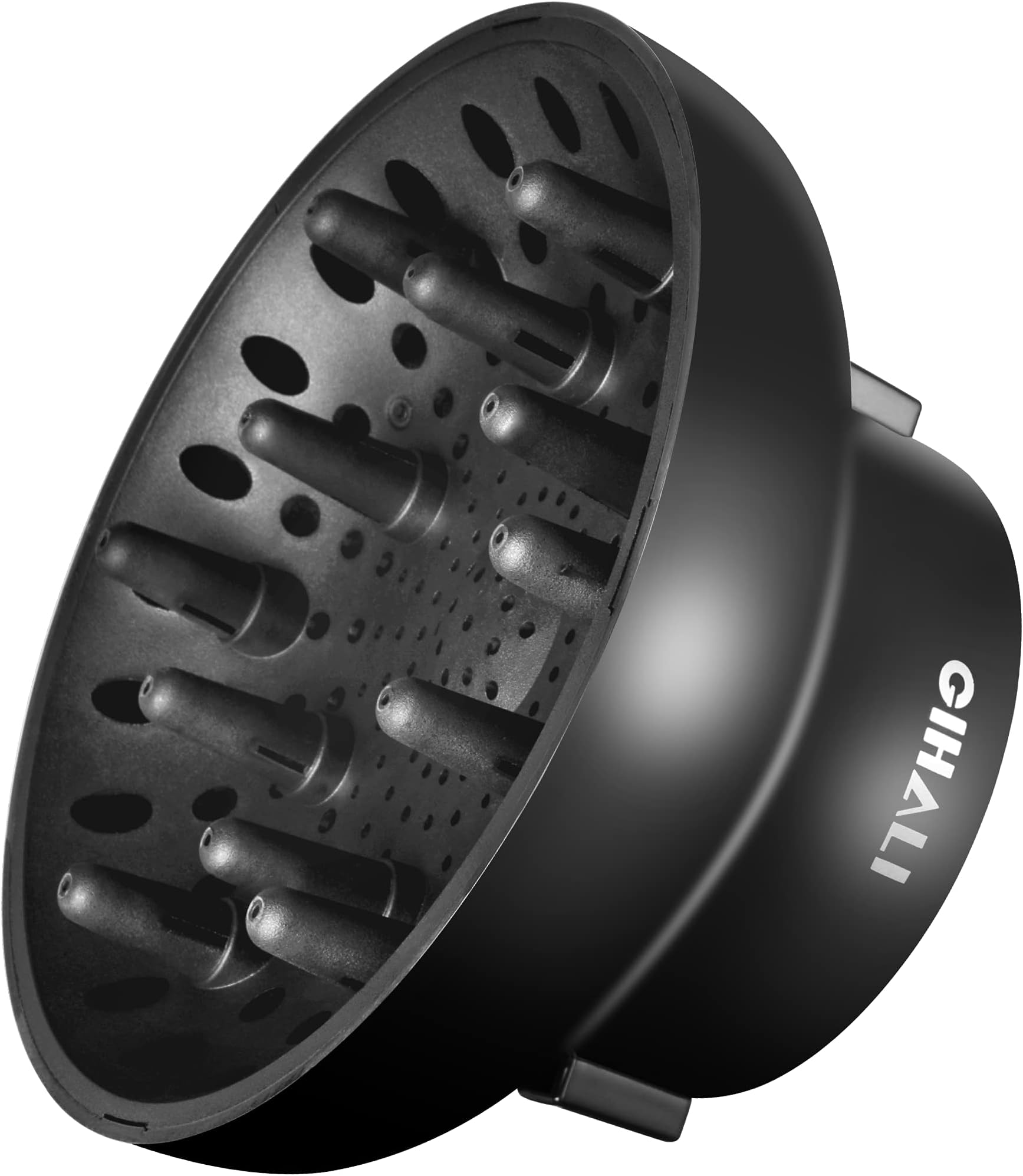 Universal Hair Diffuser “Super Sturdy” 1.7 Inch to 2.6 Inch for Natural Curly and Wavy Hair, Hair Dryer Attachment (Black Matte)
