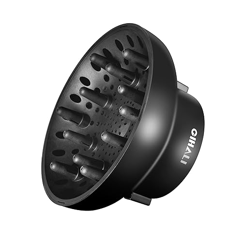 Miniatura 1 de Difusor universal de cabello "súper resistente" de 1.7 a 2.6 pulgadas para cabello rizado y ondulado natural, accesorio para secador de pelo (negro)
