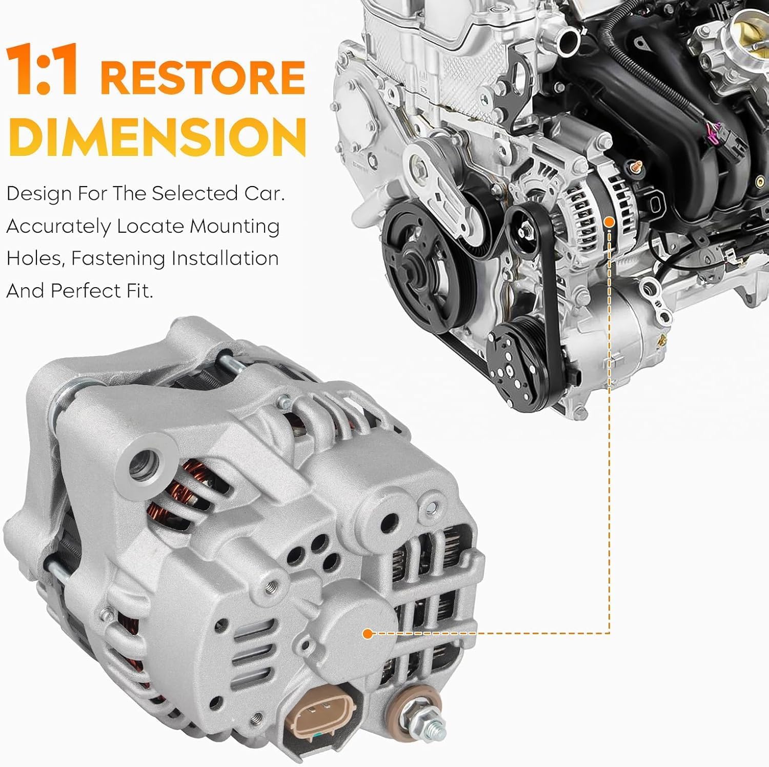 New Alternator for Chevy Tracker 2.5L V6 2001 2002 2003 2004, 70Amp, Repalce AMT0169, A5TA7291, 13950, 13950N