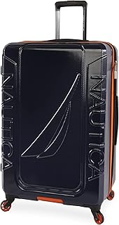 Birch Hardside Spinner Luggage, Navy/Orange, Checked-Large 29-Inch