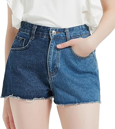 YADMISU Women's Raw Edge Denim Shorts 
