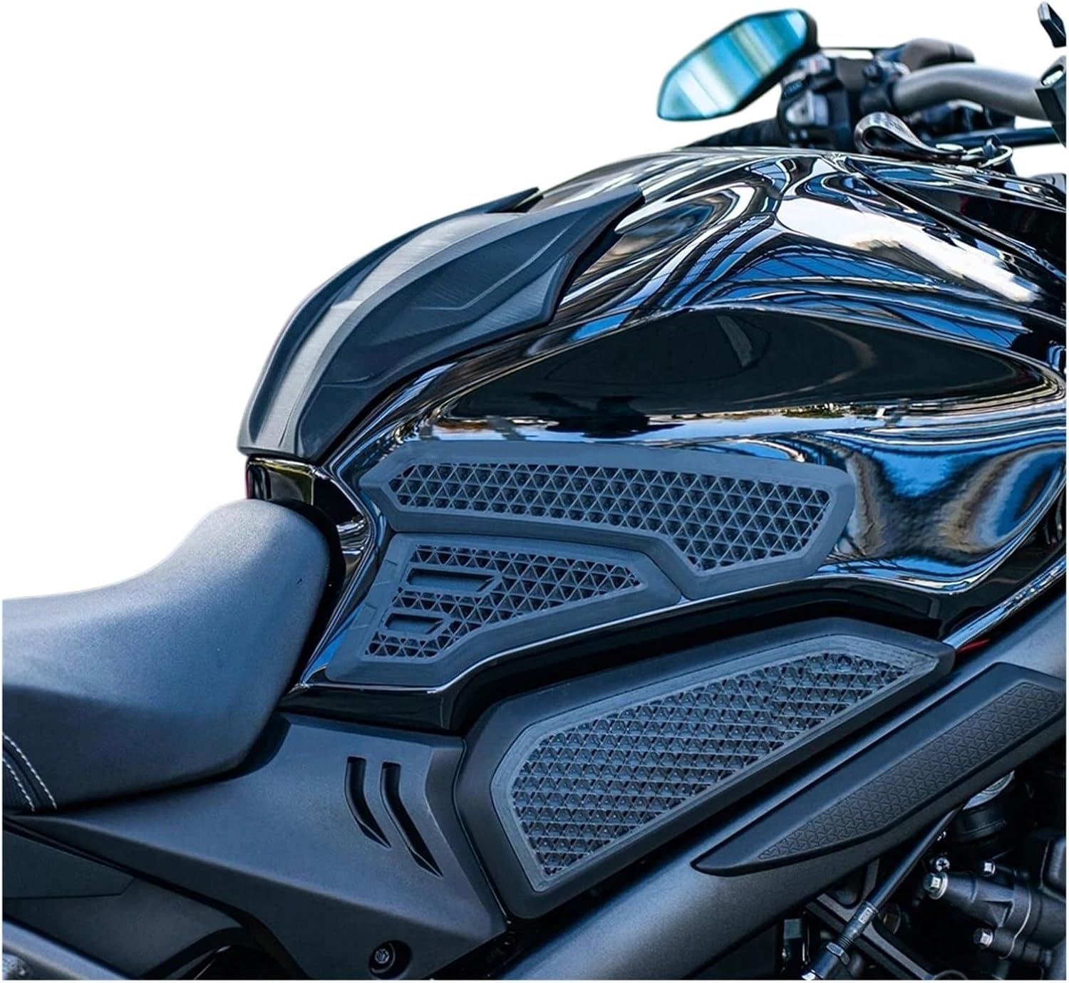 Motorcycle Tank Sticker Motorcycle Accessories Side Scooter Fuel Cap Rubber Gas Oil for H&ON&DA CB650R CBR650R Fishbone Stickers Tank Pad Protector.