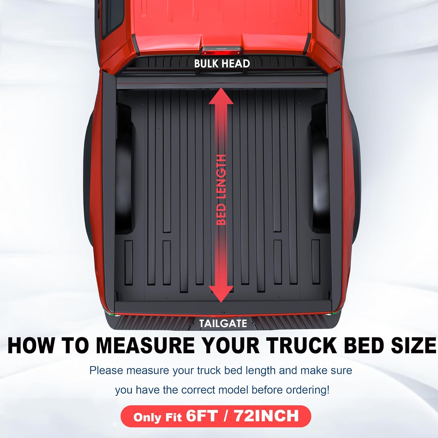 MOSTPLUS 6FT FRP Tri Fold Hard Truck Bed Tonneau Cover Compatible for 2005-2026 Nissan Frontier 3 Folding Fleetside Fiberglass 3 Folding Bed Cover 72Inch